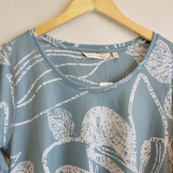 Soft Surroundings Comfy Floral Knit Valerie Tunic Top Sz M - Picture 4 of 10